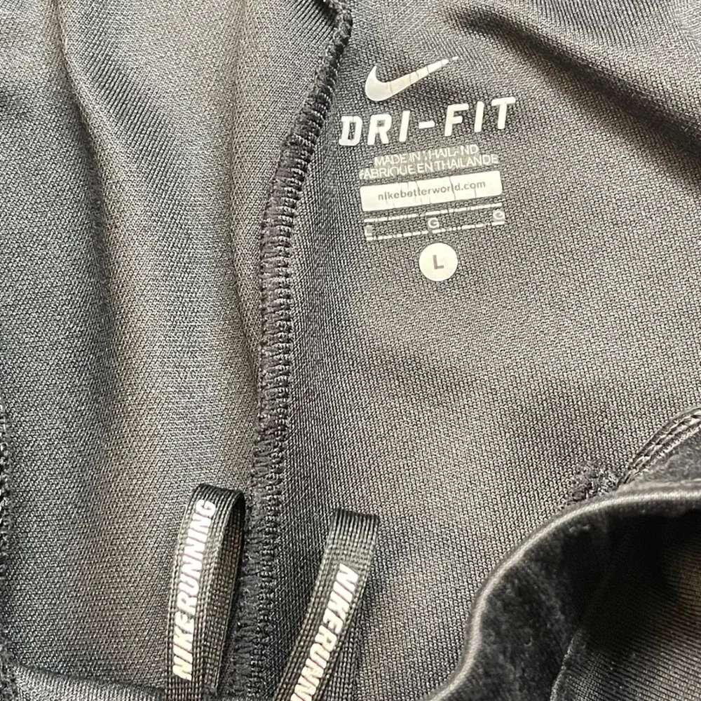 Nike Running Dri-FIT Pants Mens Large Black Zipper Pockets Ankle Zip Joggers‎ L